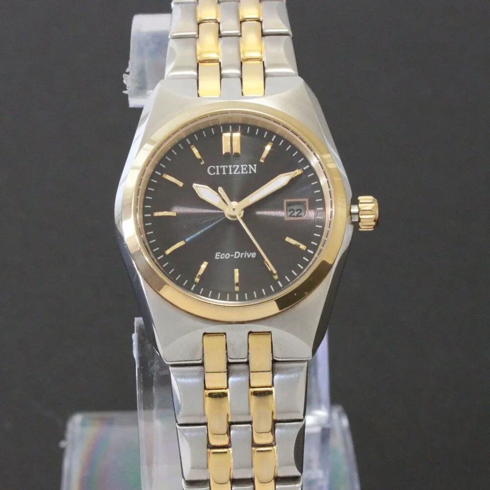 Citizen Eco Drive Ladies Corso Two Tone Black Dial 28mm